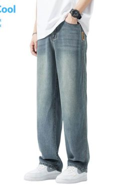 Style Core Aesthetics, New Style Trends Ice Silk Straight Jeans