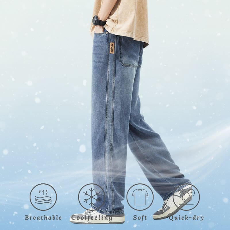 Style Core Aesthetics, New Style Trends Ice Silk Straight Jeans Style Core Aesthetics, New Style Trends Ice Silk Straight Jeans