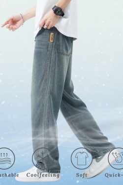 Style Core Aesthetics, New Style Trends Ice Silk Straight Jeans