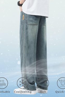 Style Core Aesthetics, New Style Trends Ice Silk Straight Jeans