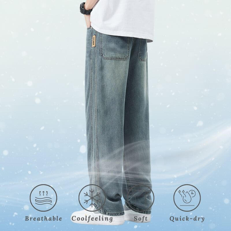 Style Core Aesthetics, New Style Trends Ice Silk Straight Jeans Style Core Aesthetics, New Style Trends Ice Silk Straight Jeans