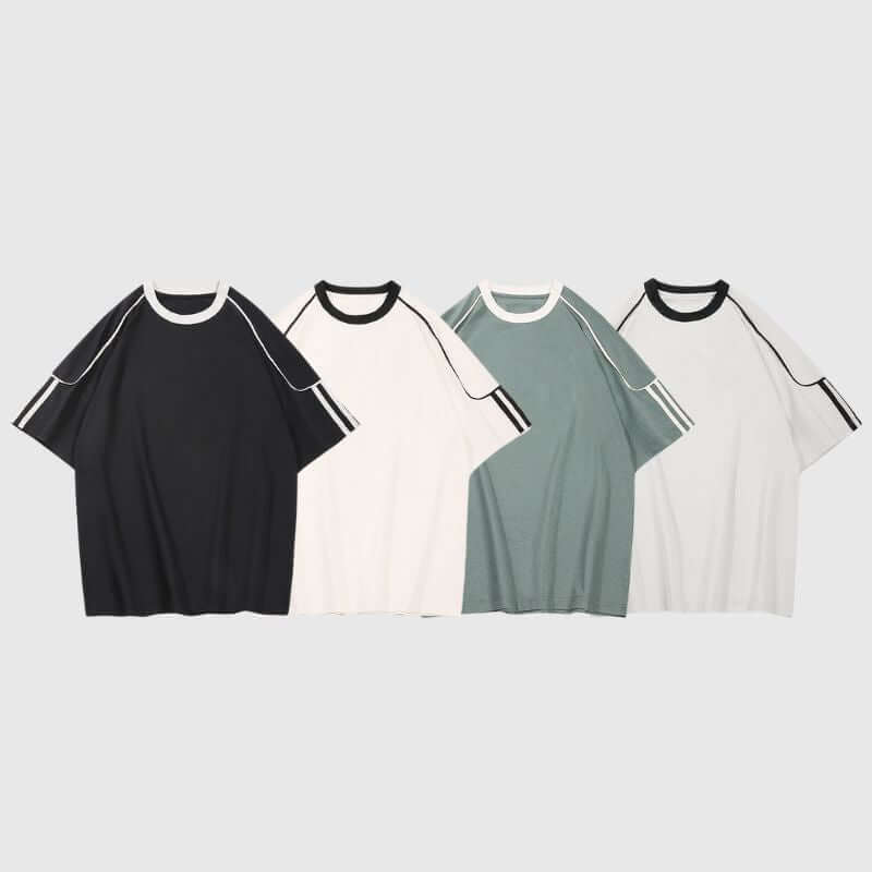 Style Core Aesthetics, New Style Trends Ice Silk Stripe Contrast Tee Style Core Aesthetics, New Style Trends Ice Silk Stripe Contrast Tee