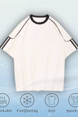 Style Core Aesthetics, New Style Trends Ice Silk Stripe Contrast Tee