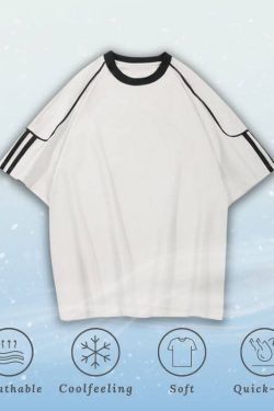 Style Core Aesthetics, New Style Trends Ice Silk Stripe Contrast Tee