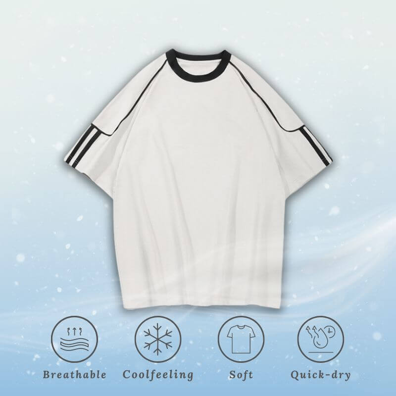 Style Core Aesthetics, New Style Trends Ice Silk Stripe Contrast Tee Style Core Aesthetics, New Style Trends Ice Silk Stripe Contrast Tee