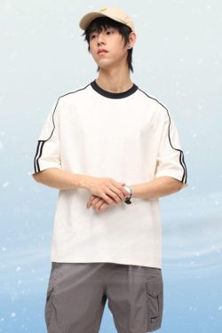 Style Core Aesthetics, New Style Trends Ice Silk Stripe Contrast Tee