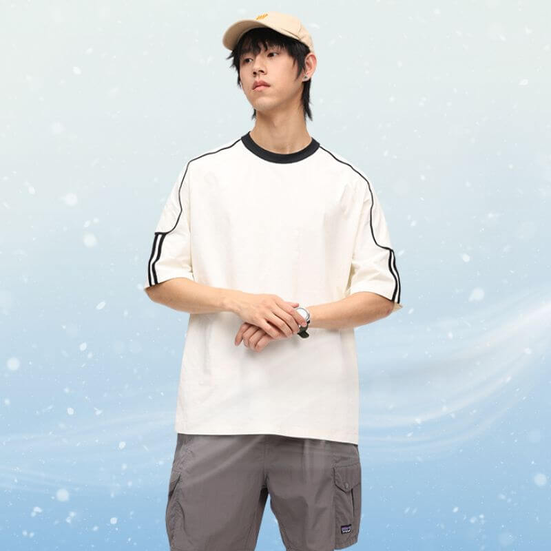 Style Core Aesthetics, New Style Trends Ice Silk Stripe Contrast Tee Style Core Aesthetics, New Style Trends Ice Silk Stripe Contrast Tee