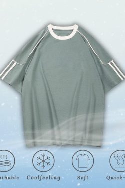 Style Core Aesthetics, New Style Trends Ice Silk Stripe Contrast Tee