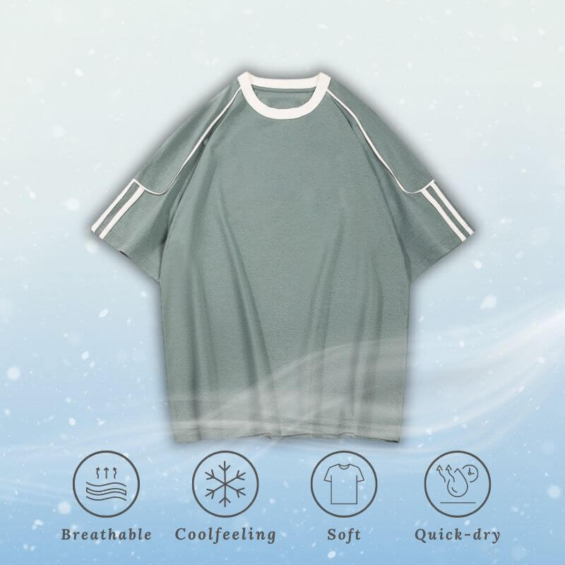 Style Core Aesthetics, New Style Trends Ice Silk Stripe Contrast Tee Style Core Aesthetics, New Style Trends Ice Silk Stripe Contrast Tee