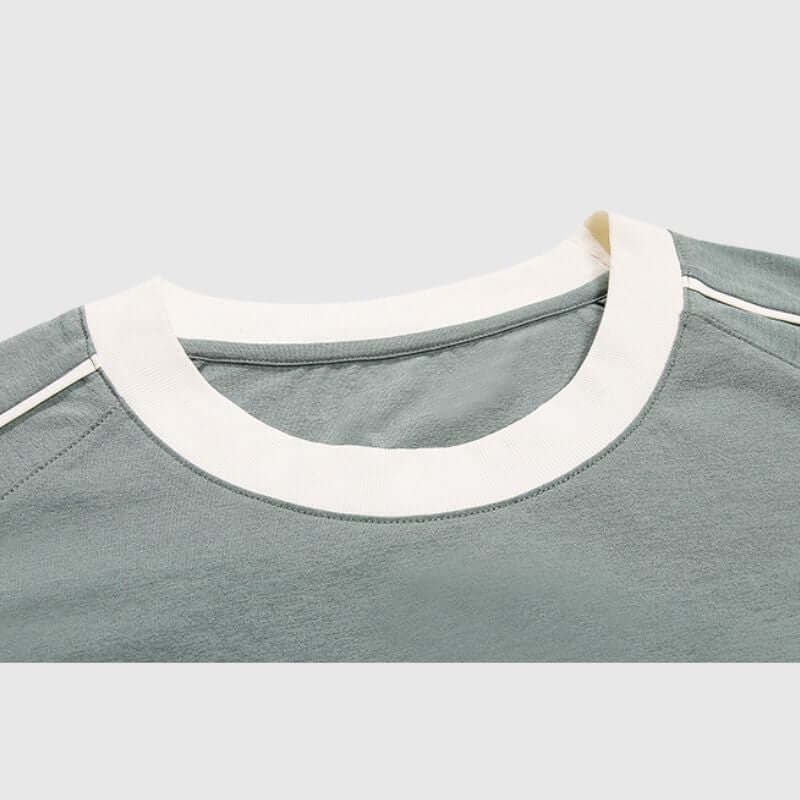 Style Core Aesthetics, New Style Trends Ice Silk Stripe Contrast Tee Style Core Aesthetics, New Style Trends Ice Silk Stripe Contrast Tee