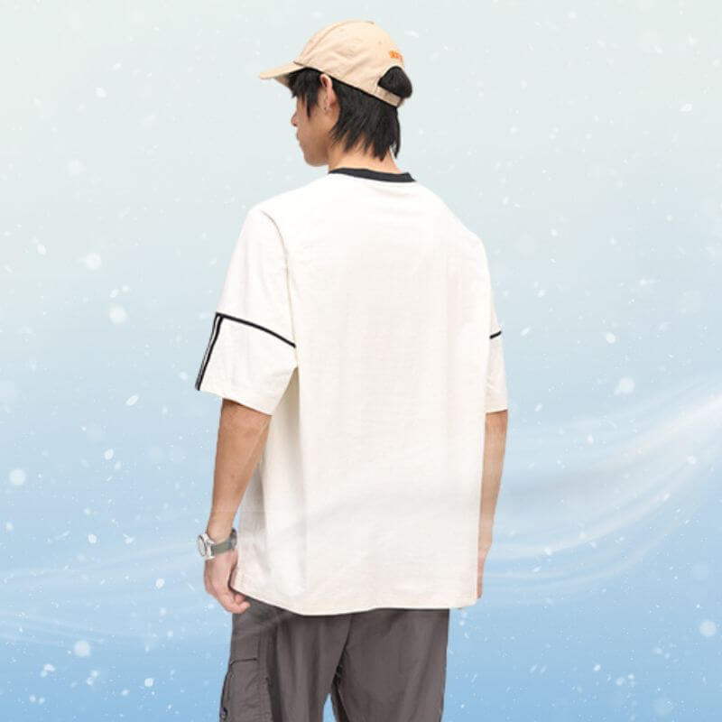 Style Core Aesthetics, New Style Trends Ice Silk Stripe Contrast Tee Style Core Aesthetics, New Style Trends Ice Silk Stripe Contrast Tee