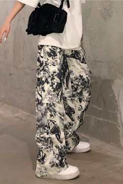 Style Core Aesthetics, New Style Trends Ink Painting Drawstring Pants