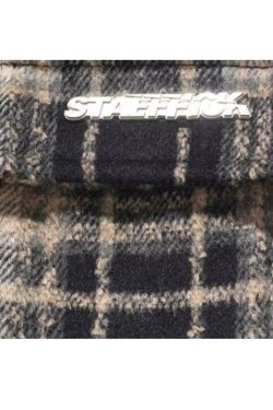 Style Core Aesthetics, New Style Trends Ins Woolen Grid Pattern Baggy Jacket