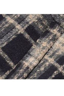 Style Core Aesthetics, New Style Trends Ins Woolen Grid Pattern Baggy Jacket