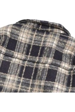 Style Core Aesthetics, New Style Trends Ins Woolen Grid Pattern Baggy Jacket