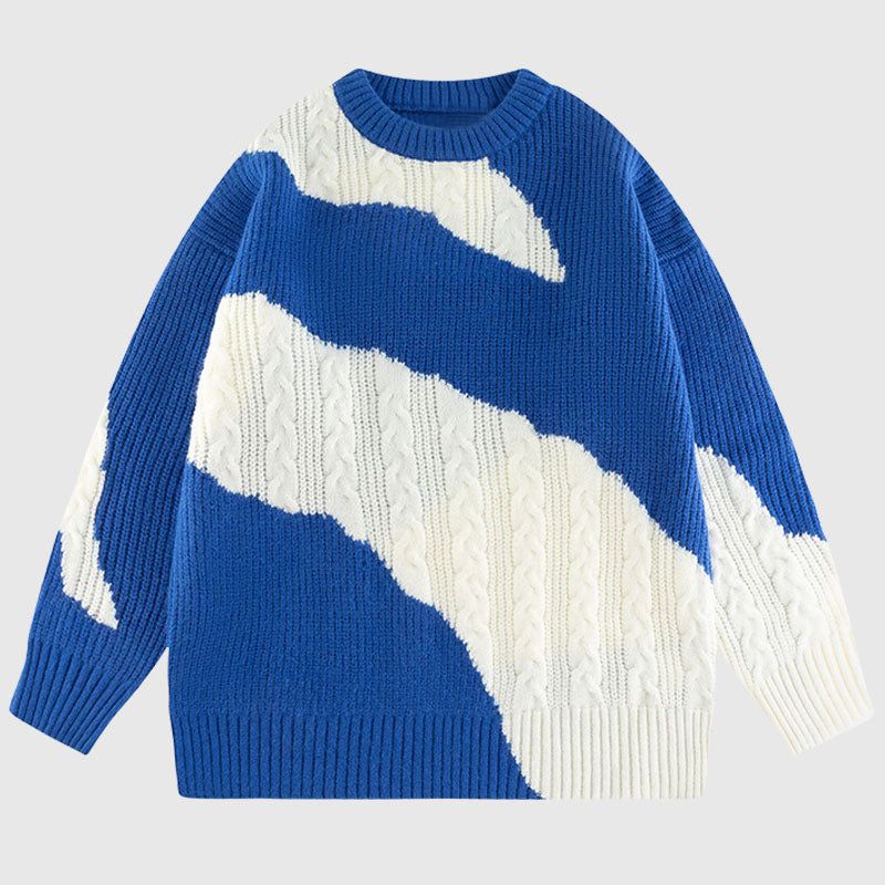 Style Core Aesthetics, New Style Trends Irregular Color-blocked Design Pullover Style Core Aesthetics, New Style Trends Irregular Color-blocked Design Pullover