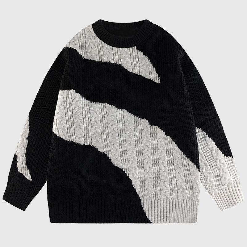 Style Core Aesthetics, New Style Trends Irregular Color-blocked Design Pullover Style Core Aesthetics, New Style Trends Irregular Color-blocked Design Pullover