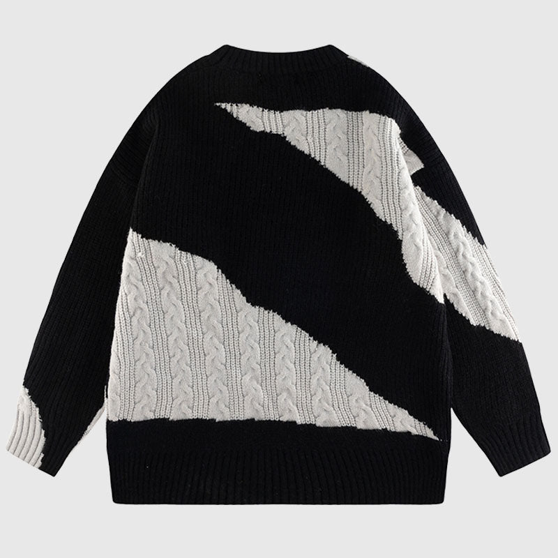 Style Core Aesthetics, New Style Trends Irregular Color-blocked Design Pullover Style Core Aesthetics, New Style Trends Irregular Color-blocked Design Pullover