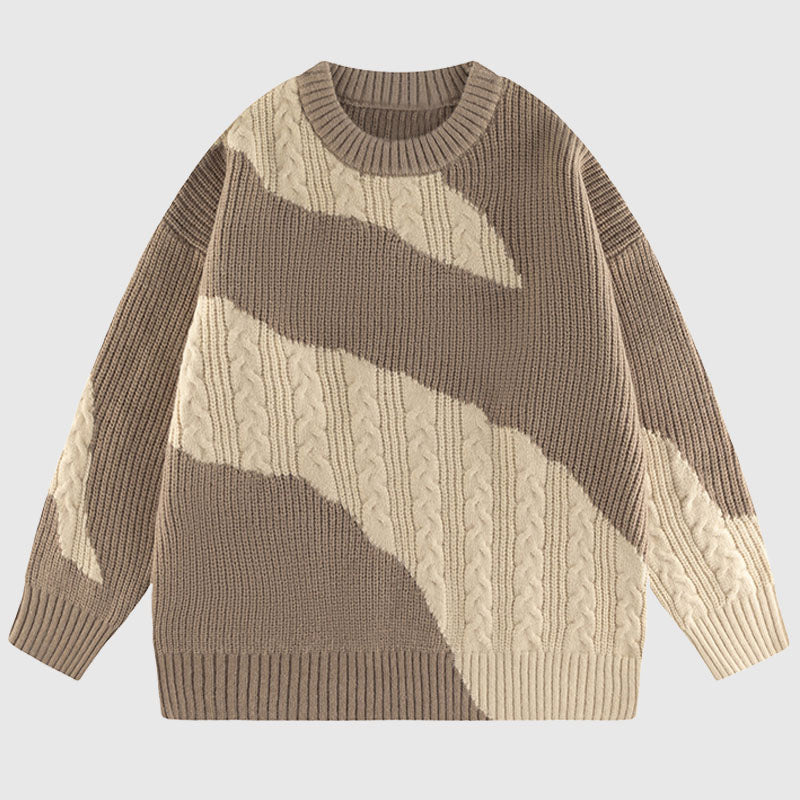 Style Core Aesthetics, New Style Trends Irregular Color-blocked Design Pullover Style Core Aesthetics, New Style Trends Irregular Color-blocked Design Pullover