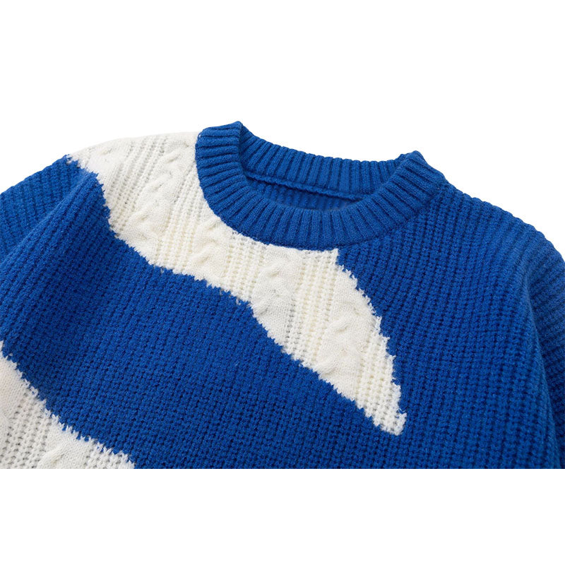 Style Core Aesthetics, New Style Trends Irregular Color-blocked Design Pullover Style Core Aesthetics, New Style Trends Irregular Color-blocked Design Pullover
