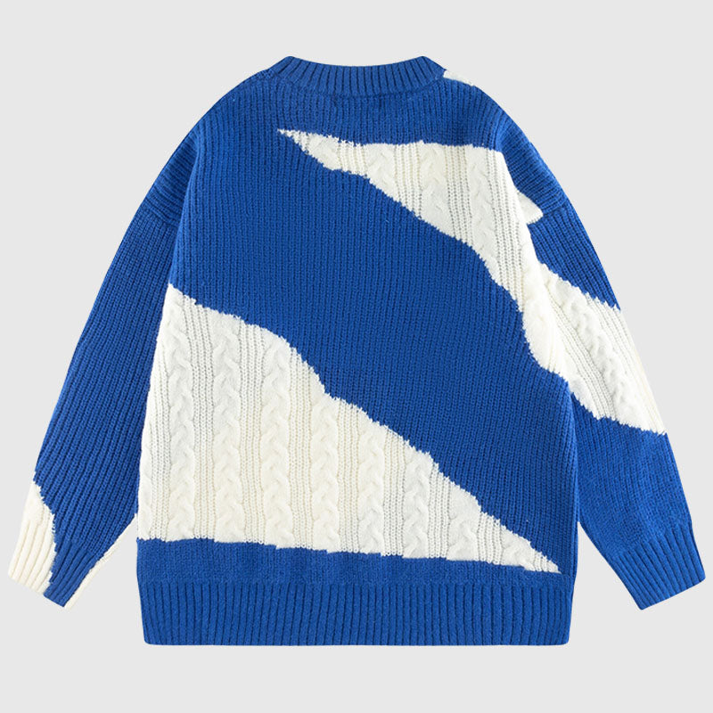 Style Core Aesthetics, New Style Trends Irregular Color-blocked Design Pullover Style Core Aesthetics, New Style Trends Irregular Color-blocked Design Pullover