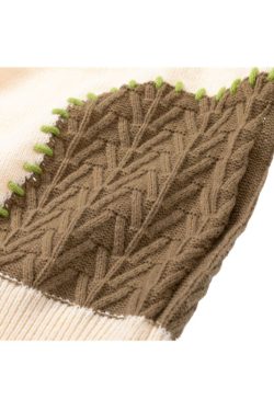 Style Core Aesthetics, New Style Trends Irregular Color Contrast Twist Design Sweater