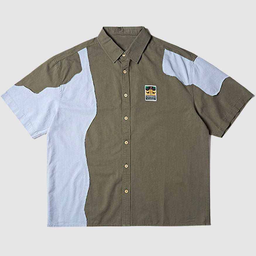 Style Core Aesthetics, New Style Trends Irregular Contrast Shirts Style Core Aesthetics, New Style Trends Irregular Contrast Shirts