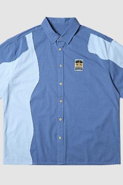 Style Core Aesthetics, New Style Trends Irregular Contrast Shirts