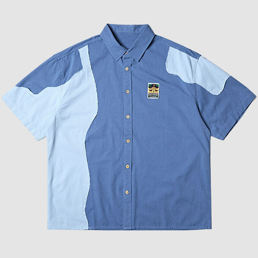 Style Core Aesthetics, New Style Trends Irregular Contrast Shirts Style Core Aesthetics, New Style Trends Irregular Contrast Shirts