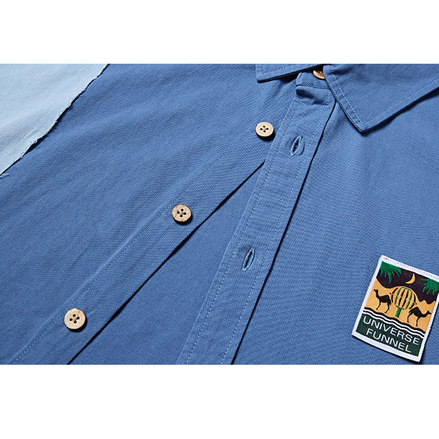 Style Core Aesthetics, New Style Trends Irregular Contrast Shirts Style Core Aesthetics, New Style Trends Irregular Contrast Shirts