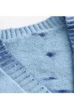 Style Core Aesthetics, New Style Trends Irregular Hem Tie-dye Cropped Cardigan Sweater