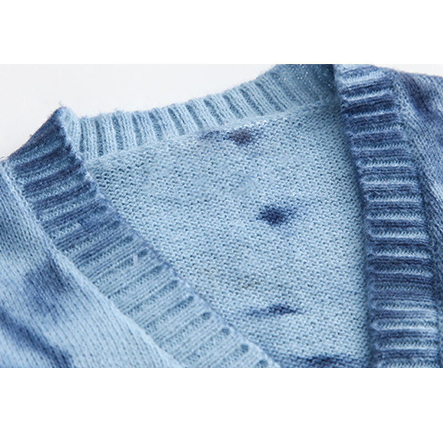 Style Core Aesthetics, New Style Trends Irregular Hem Tie-dye Cropped Cardigan Sweater Style Core Aesthetics, New Style Trends Irregular Hem Tie-dye Cropped Cardigan Sweater