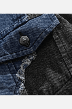 Style Core Aesthetics, New Style Trends Irregular Patchwork Denim Jacket