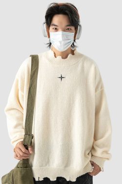 Style Core Aesthetics, New Style Trends Irregular Raw Edge Knit Pullover