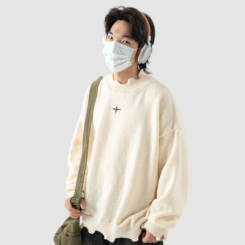 Style Core Aesthetics, New Style Trends Irregular Raw Edge Knit Pullover Style Core Aesthetics, New Style Trends Irregular Raw Edge Knit Pullover