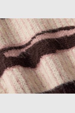 Style Core Aesthetics, New Style Trends Irregular Striped Knit Sweater