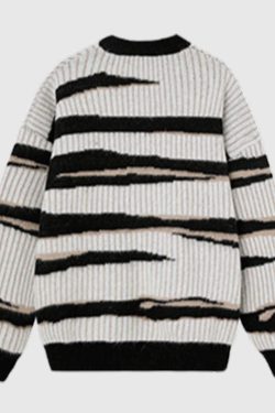 Style Core Aesthetics, New Style Trends Irregular Striped Knit Sweater
