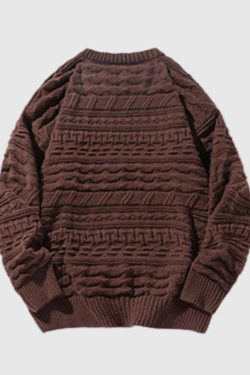 Style Core Aesthetics, New Style Trends Japanese Retro Textured Knit Sweater