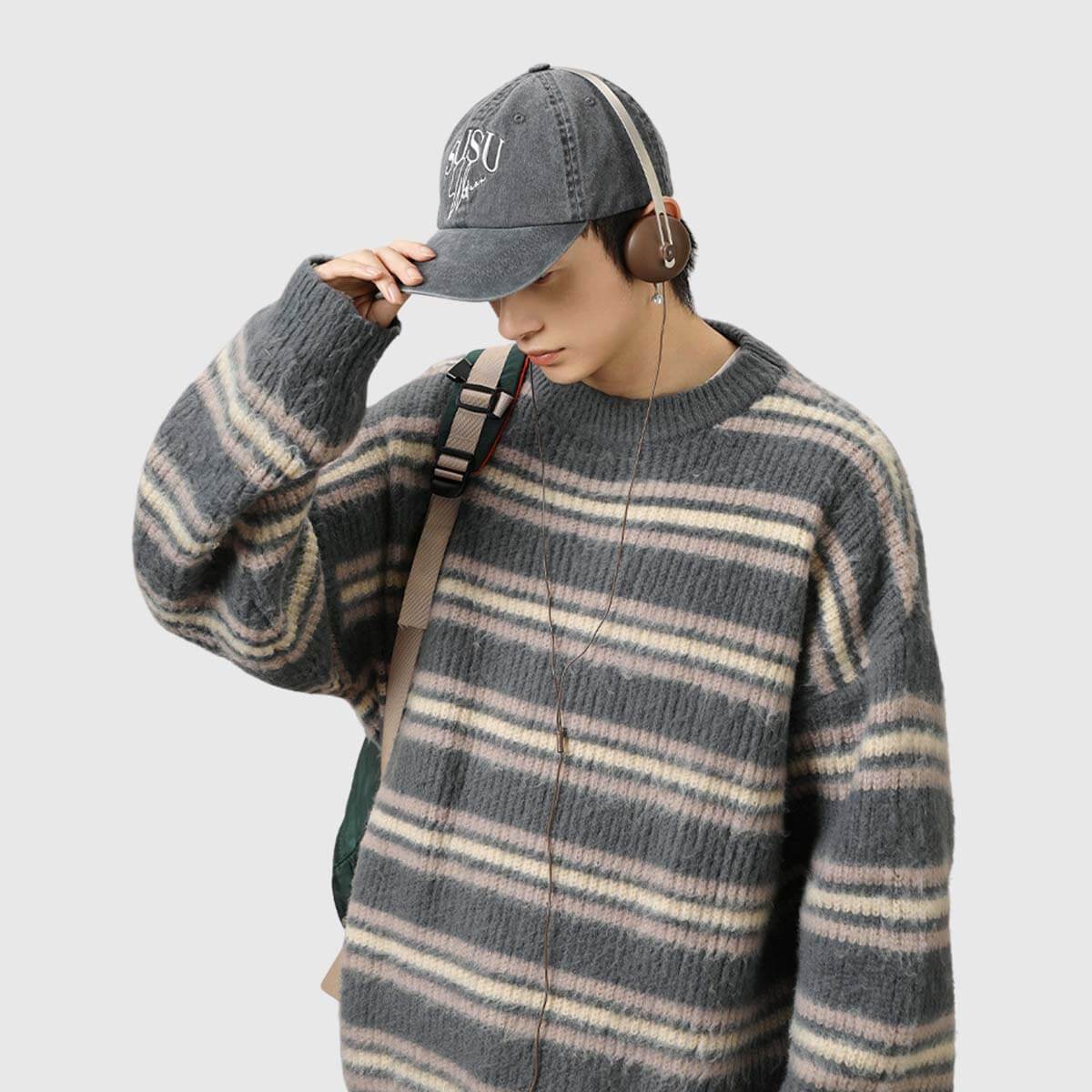 Style Core Aesthetics, New Style Trends Japanese Striped Knit Sweater Style Core Aesthetics, New Style Trends Japanese Striped Knit Sweater