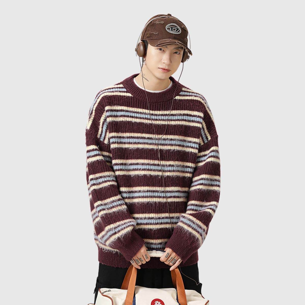 Style Core Aesthetics, New Style Trends Japanese Striped Knit Sweater Style Core Aesthetics, New Style Trends Japanese Striped Knit Sweater