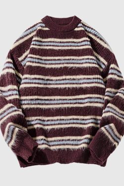 Style Core Aesthetics, New Style Trends Japanese Striped Knit Sweater