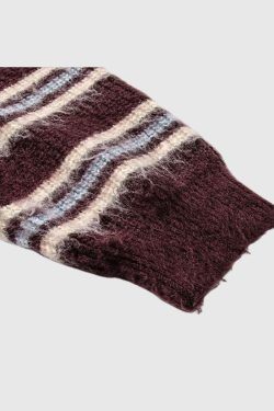 Style Core Aesthetics, New Style Trends Japanese Striped Knit Sweater