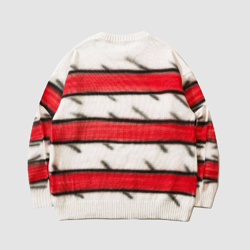 Style Core Aesthetics, New Style Trends Japanese Style Color Gradient Striped Sweater Style Core Aesthetics, New Style Trends Japanese Style Color Gradient Striped Sweater