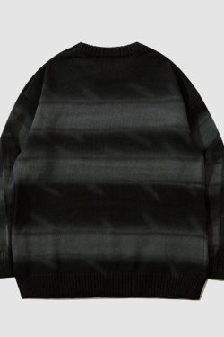 Style Core Aesthetics, New Style Trends Japanese Style Color Gradient Striped Sweater