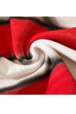 Style Core Aesthetics, New Style Trends Japanese Style Color Gradient Striped Sweater