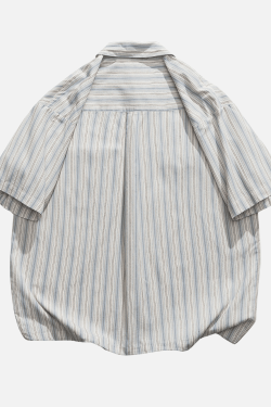 Style Core Aesthetics, New Style Trends Japanese Vintage Cotton Striped Shirt