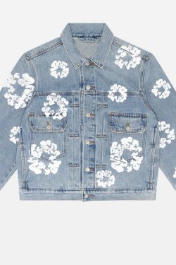 Style Core Aesthetics, New Style Trends Kapok Print Denim Jacket
