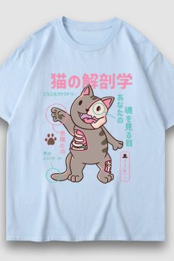 Style Core Aesthetics, New Style Trends Kitten Cartoon Print Tee