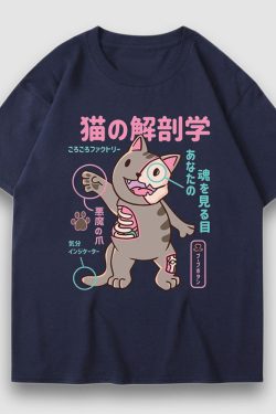 Style Core Aesthetics, New Style Trends Kitten Cartoon Print Tee