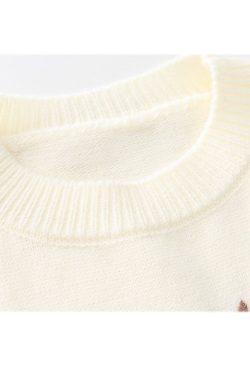 Style Core Aesthetics, New Style Trends Knit Flower & Sheep Pattern Sweater